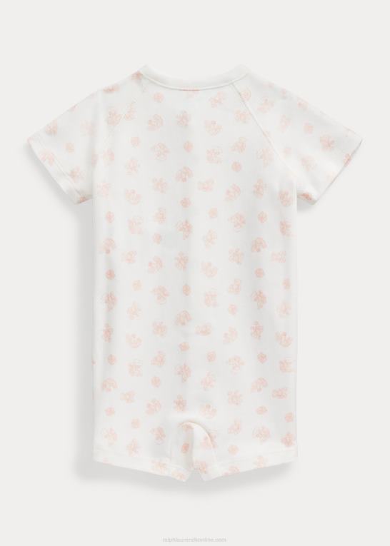 lyserød multi baby Ralph Lauren organisk interlock shorts med bjørnetryk Z426B8151