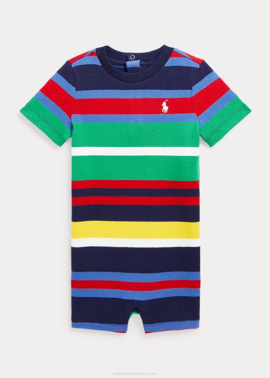 newport navy multi baby Ralph Lauren stribet shorts i bomuldsjersey Z426B10022