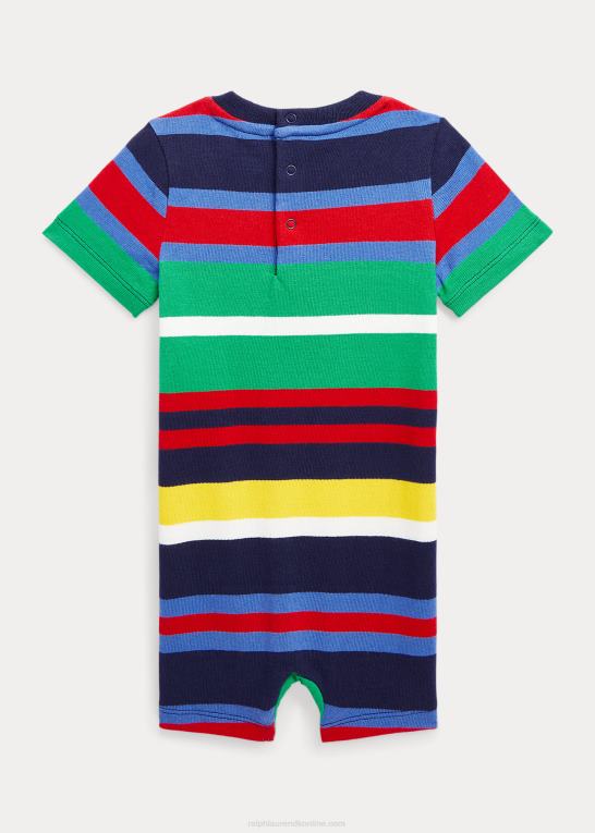 newport navy multi baby Ralph Lauren stribet shorts i bomuldsjersey Z426B10022