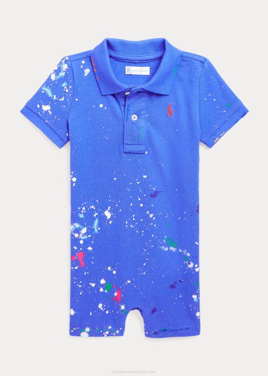 ny iris baby Ralph Lauren maling-splatter bomuldsnet polo shortall Z426B7669