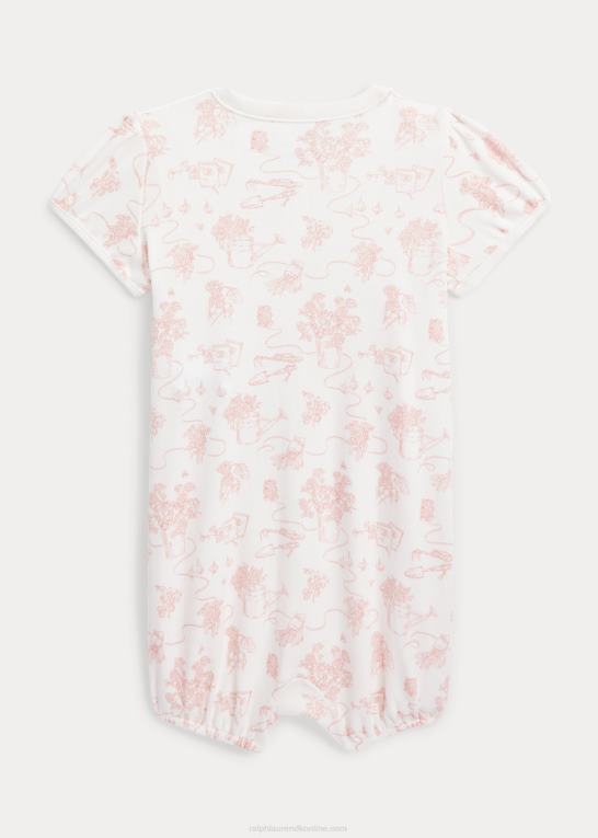 pink havetoile baby Ralph Lauren toile bomuld interlock boble shortall Z426B7676