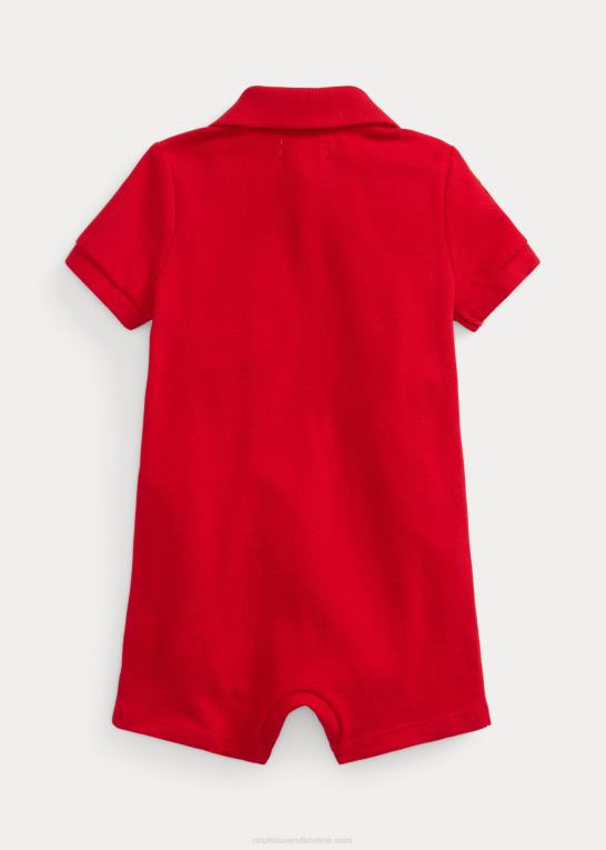 rl 2000 rød/safir stjerne baby Ralph Lauren stor pony bomulds mesh polo shortall Z426B7665
