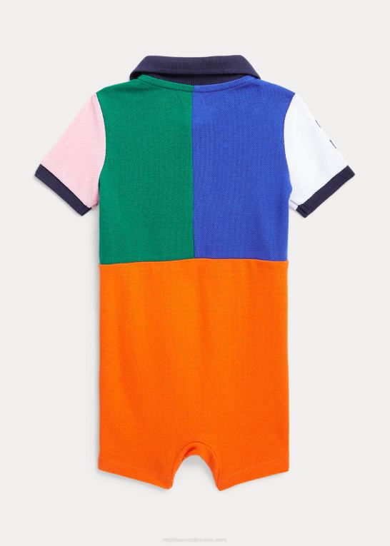 sejlende orange multi baby Ralph Lauren stor pony bomulds mesh polo shortall Z426B8145