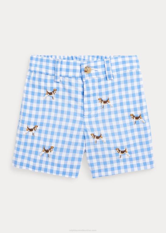blå gingham baby Ralph Lauren broderet plaid flex abrasion kort Z426B7918