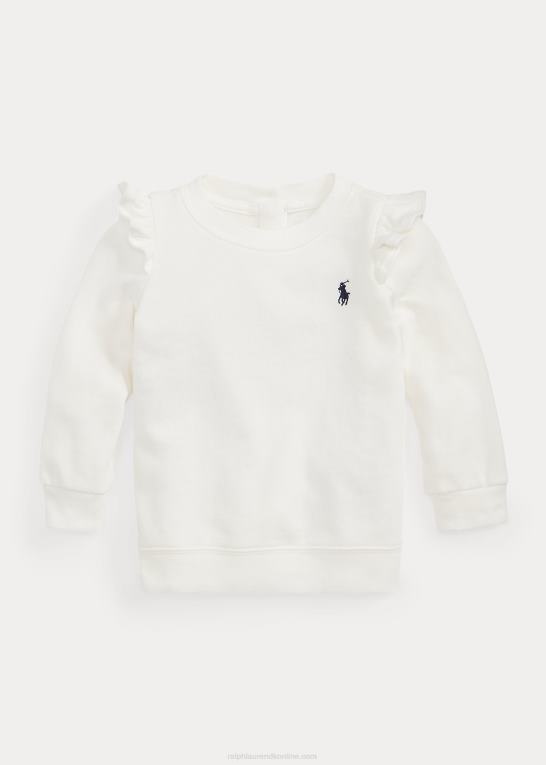 dækvask hvid baby Ralph Lauren flæsede spa-frotté sweatshirt Z426B8301
