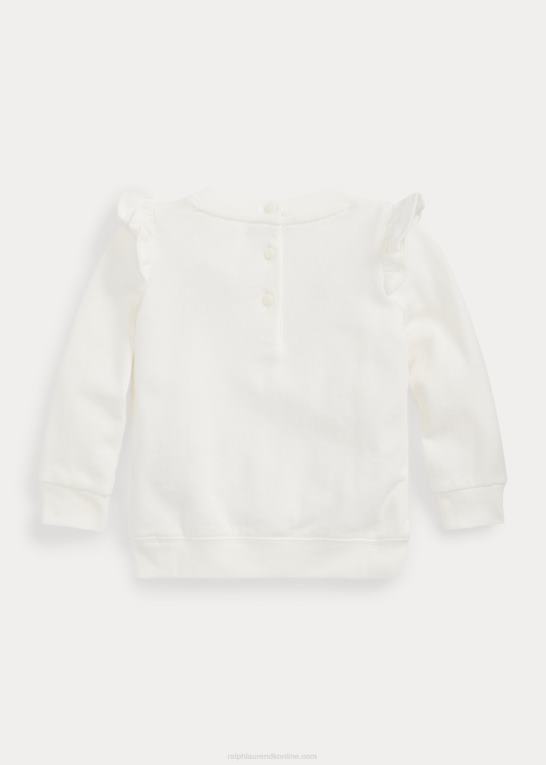 dækvask hvid baby Ralph Lauren flæsede spa-frotté sweatshirt Z426B8301