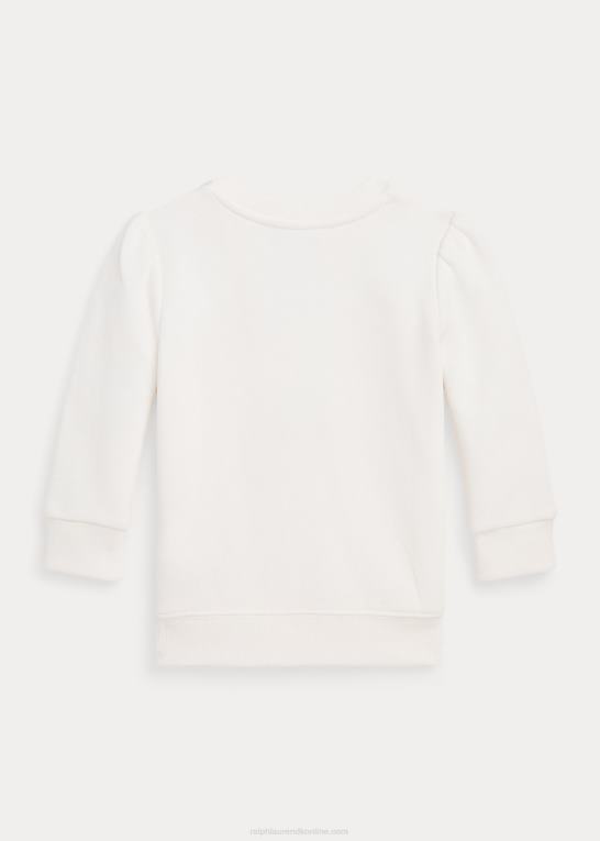 dækvask hvid baby Ralph Lauren polo bear fleece sweatshirt Z426B8300