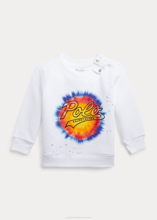 hvid baby Ralph Lauren logo tie-dye-print fleece sweatshirt Z426B8305