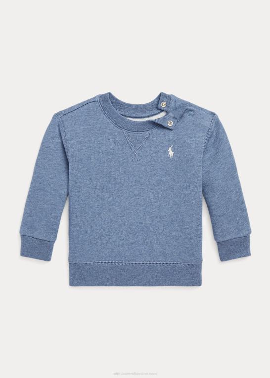 malere blå lyng baby Ralph Lauren fleece sweatshirt med rund hals Z426B7977