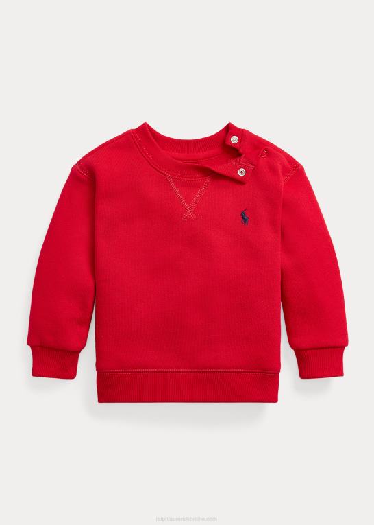 rl 2000 rød baby Ralph Lauren fleece sweatshirt med rund hals Z426B7974