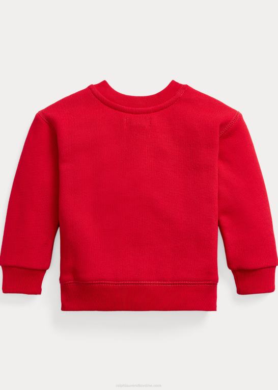 rl 2000 rød baby Ralph Lauren fleece sweatshirt med rund hals Z426B7974