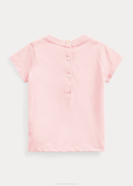antydning af pink baby Ralph Lauren T-shirt i bomuldsjersey med logo Z426B8261
