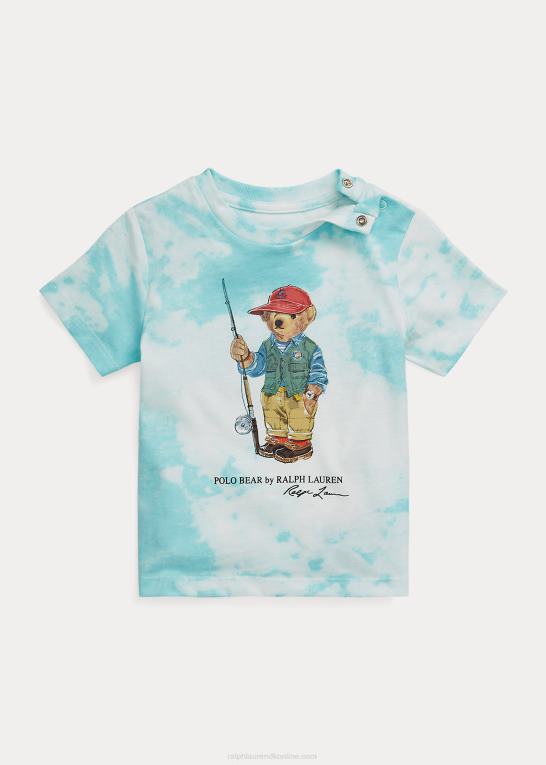 ø aqua baby Ralph Lauren polo bear tie-dye-print bomuldst-shirt Z426B7874
