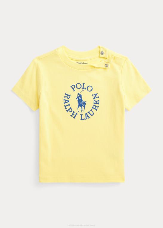 bristol gul baby Ralph Lauren T-shirt i bomuldsjersey med stor pony-logo Z426B7879