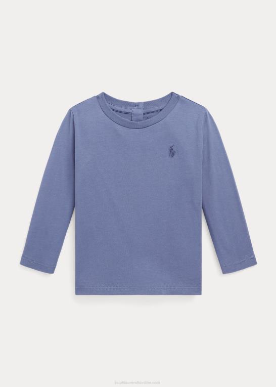 capri blå baby Ralph Lauren langærmet t-shirt i bomuldsjersey Z426B8275