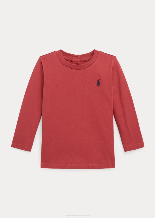 chili peber baby Ralph Lauren langærmet t-shirt i bomuldsjersey Z426B8276
