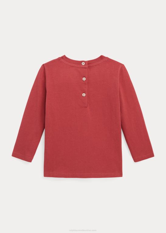 chili peber baby Ralph Lauren langærmet t-shirt i bomuldsjersey Z426B8276