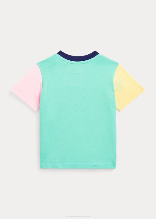 havneøen blå multi baby Ralph Lauren farveblokeret lommet-shirt i bomuld Z426B8274