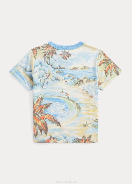 hawaiiansk strandbasar baby Ralph Lauren T-shirt i bomuldsjersey med tropisk tryk Z426B7882