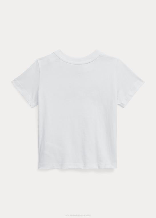 hvid baby Ralph Lauren T-shirt i bomuldsjersey med logo Z426B7881