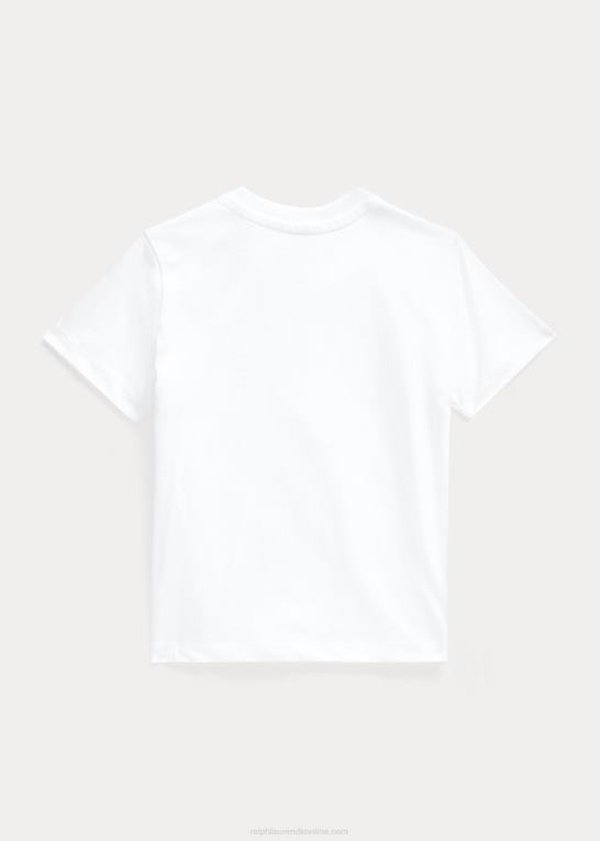 hvid baby Ralph Lauren T-shirt med rund hals i bomuldsjersey Z426B7884