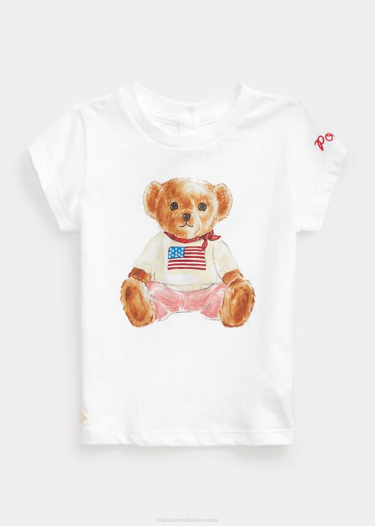 hvid baby Ralph Lauren polo bear bomuldsjersey t-shirt Z426B7871