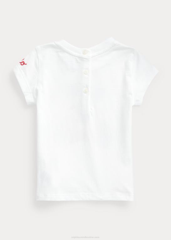hvid baby Ralph Lauren polo bear bomuldsjersey t-shirt Z426B7871