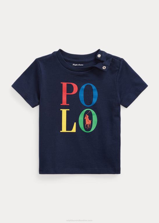 krydstogtflåde baby Ralph Lauren T-shirt i bomuldsjersey med logo Z426B8253