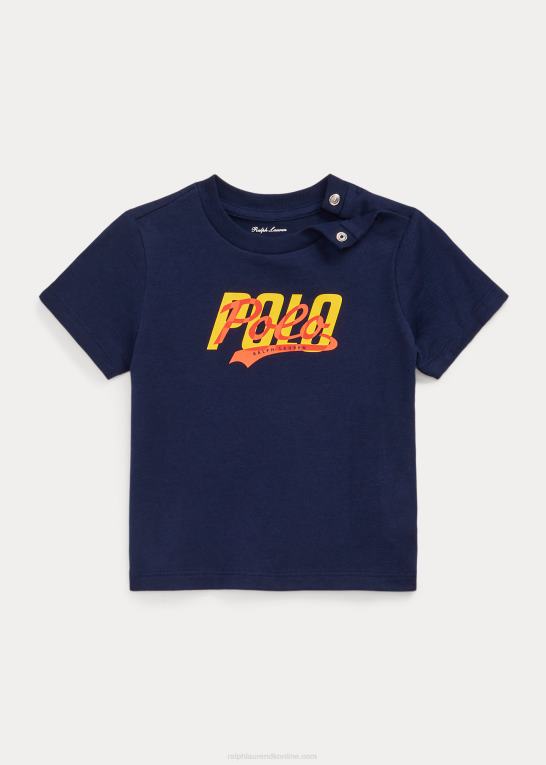 krydstogtflåde baby Ralph Lauren T-shirt i bomuldsjersey med logo Z426B8257