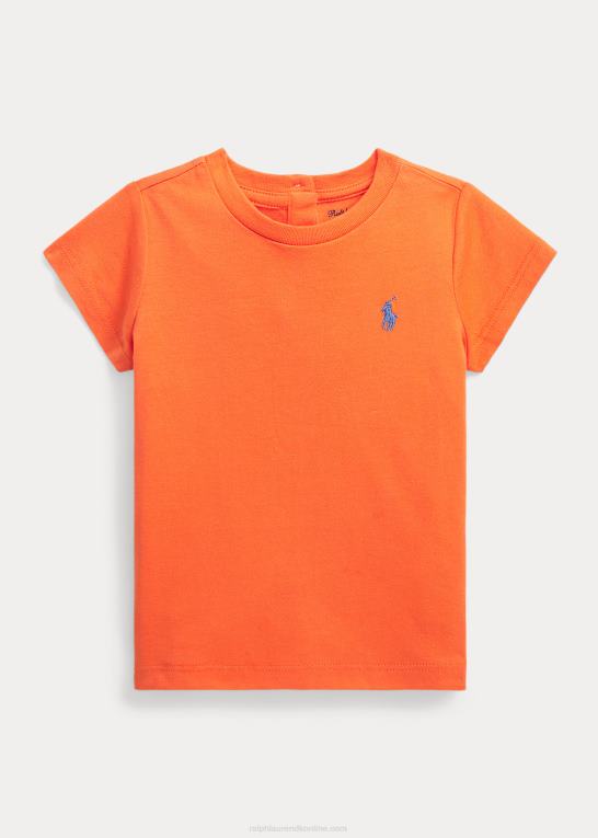 maj orange baby Ralph Lauren T-shirt med rund hals i bomuldsjersey Z426B8271
