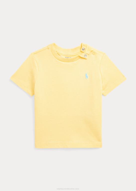 majs gul baby Ralph Lauren T-shirt med rund hals i bomuldsjersey Z426B8266