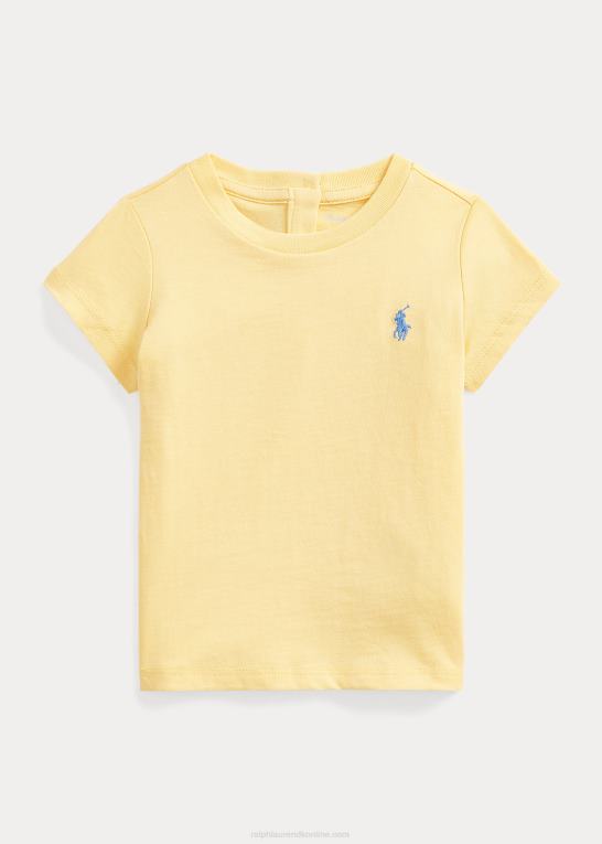 majs gul baby Ralph Lauren T-shirt med rund hals i bomuldsjersey Z426B8272
