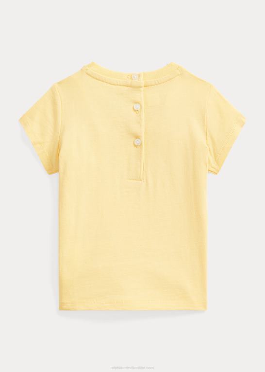 majs gul baby Ralph Lauren T-shirt med rund hals i bomuldsjersey Z426B8272