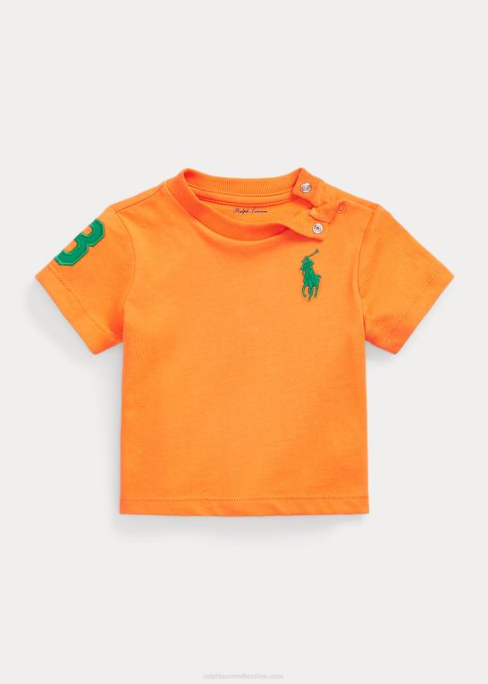 optisk orange/stamme baby Ralph Lauren stor pony t-shirt i bomuldsjersey Z426B8267