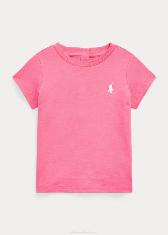 ørken pink baby Ralph Lauren T-shirt med rund hals i bomuldsjersey Z426B8273
