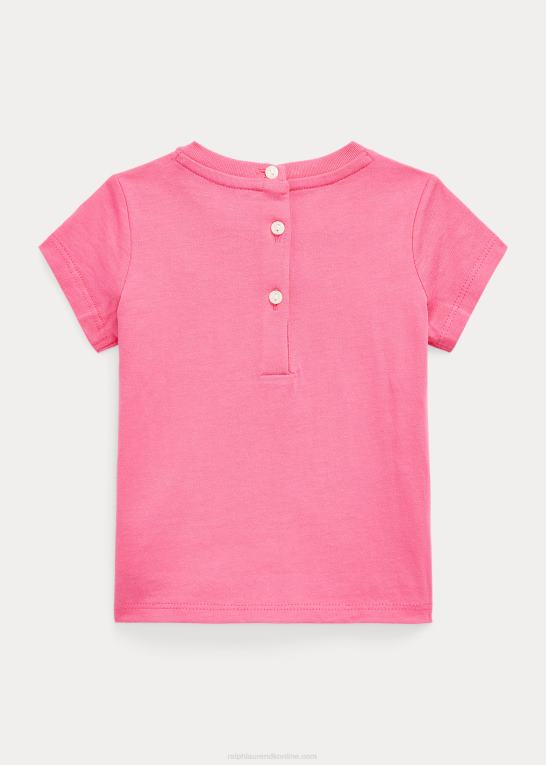 ørken pink baby Ralph Lauren T-shirt med rund hals i bomuldsjersey Z426B8273