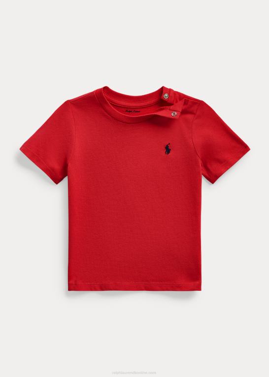 rl 2000 rød baby Ralph Lauren T-shirt med rund hals i bomuldsjersey Z426B7886