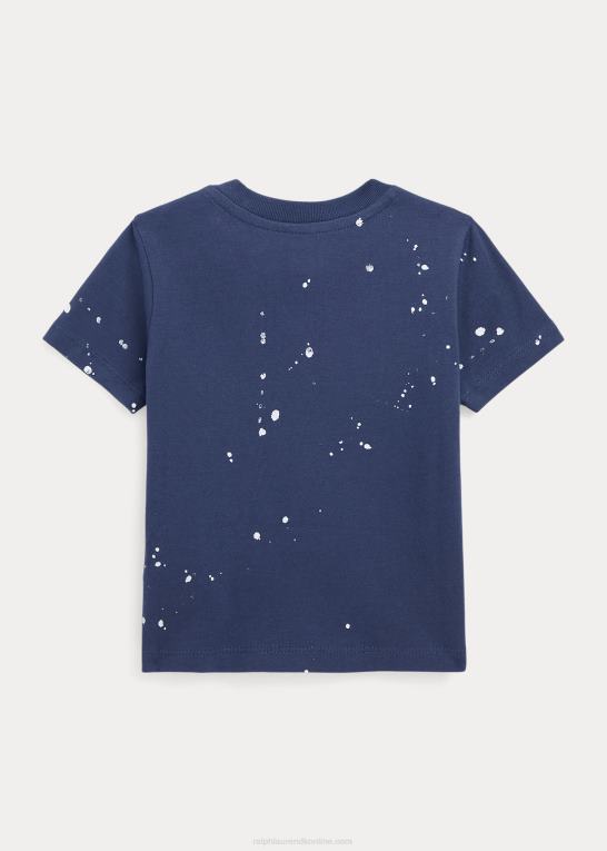 rustik marine baby Ralph Lauren T-shirt i bomuldsjersey med logo Z426B8254