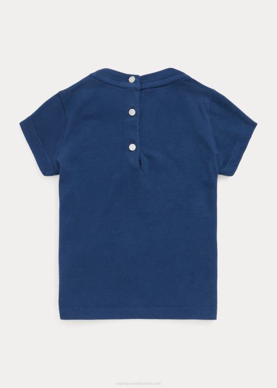 rustik marine baby Ralph Lauren T-shirt i bomuldsjersey med logo Z426B8263