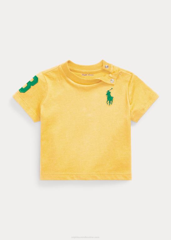 signal gul/stamme baby Ralph Lauren stor pony t-shirt i bomuldsjersey Z426B8268