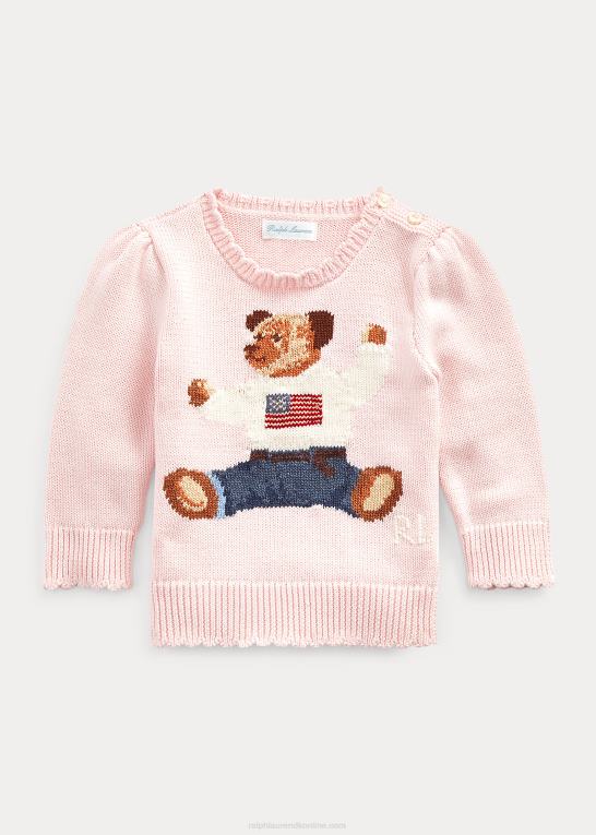 akacie lyserød baby Ralph Lauren polobjørn bomuldstrøje Z426B7990