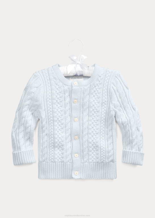 baby Ralph Lauren aran-strikket cardigan i bomuld Z426B8325