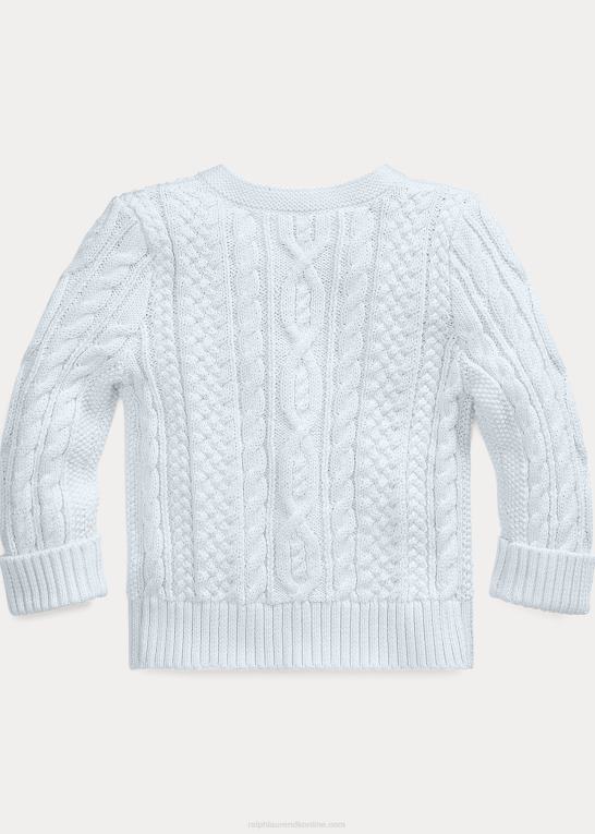 baby Ralph Lauren aran-strikket cardigan i bomuld Z426B8325
