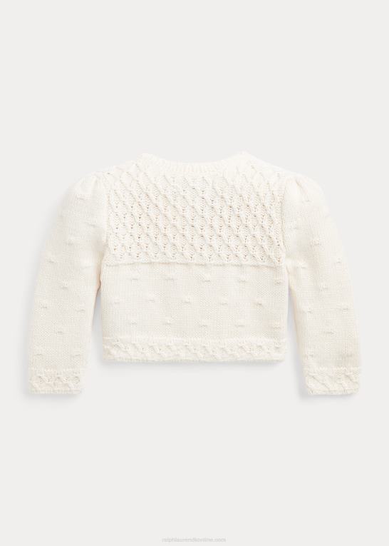 klubhuscreme baby Ralph Lauren blomstret cardigan i bomuld Z426B8011