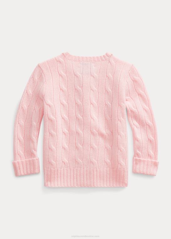 morgen pink baby Ralph Lauren kabelstrikket cashmere cardigan Z426B8004