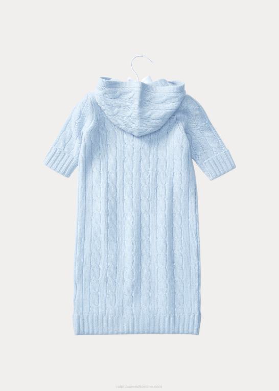perleblå baby Ralph Lauren kabelstrikket kashmirspurv Z426B7754