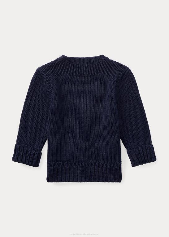 raffineret flåde baby Ralph Lauren cardigan i bomuld med v-hals Z426B7993