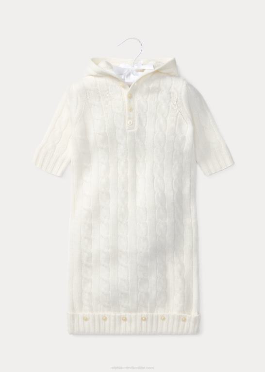 varm hvid baby Ralph Lauren kabelstrikket kashmirspurv Z426B7755