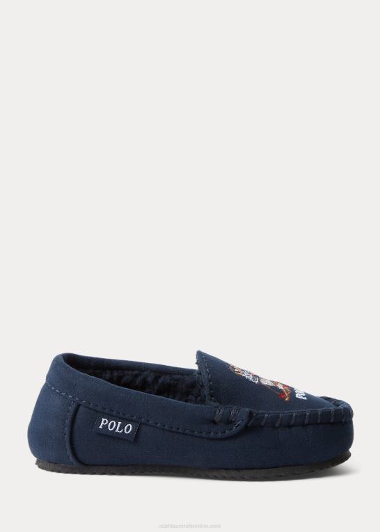 børn Ralph Lauren dezi iv polobjørn hjemmesko i imiteret ruskind Z426B6699
