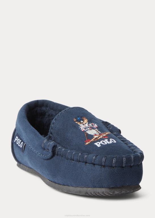 børn Ralph Lauren dezi iv polobjørn hjemmesko i imiteret ruskind Z426B6699